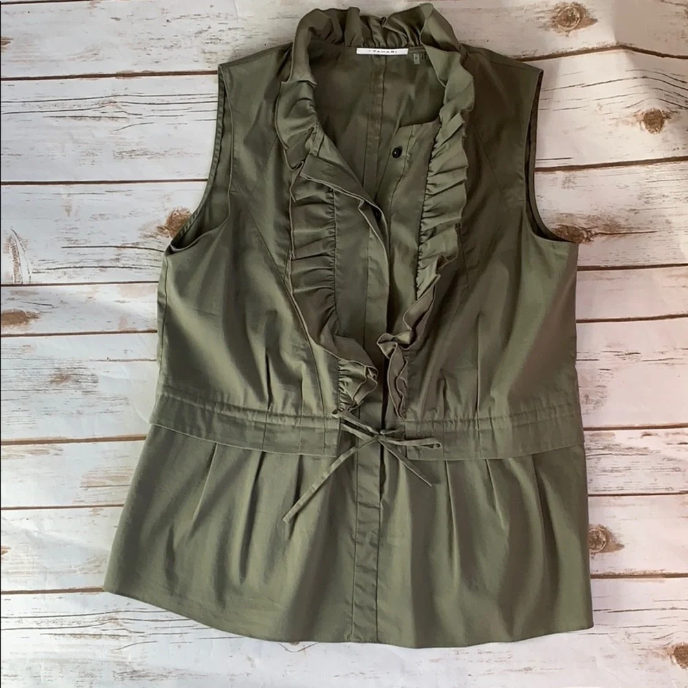 Tahari Sleeveless Ruffle Blouse - Picture 1 of 6